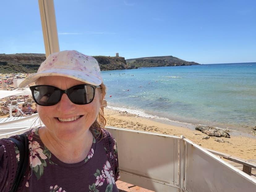Rebecca at the beach in Malta